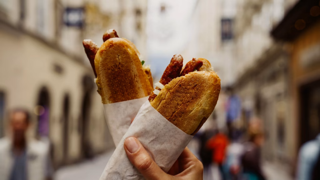 Typical Bosna from Balkan Grill at Getreidegasse, Salzburg.